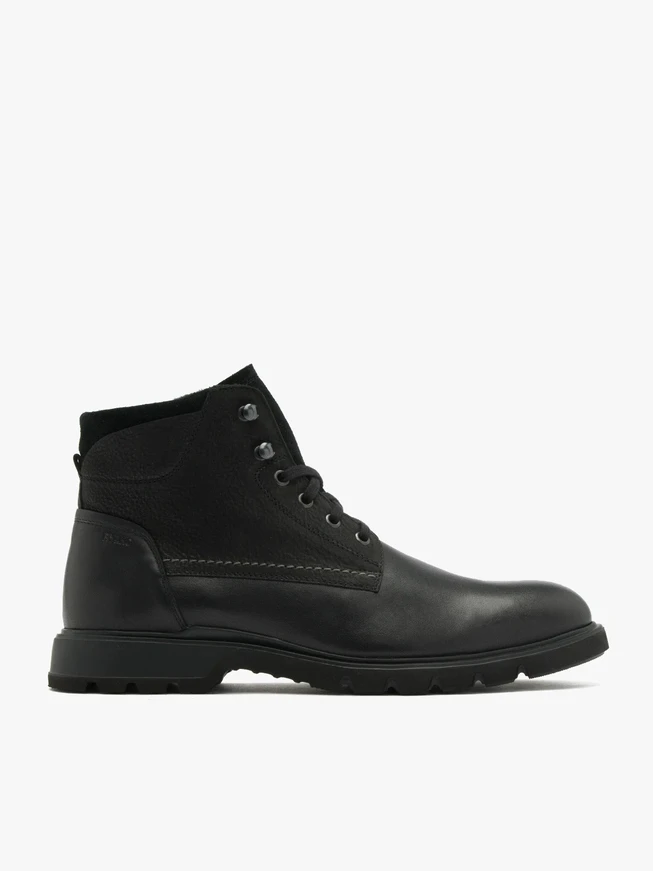Schwarze Kombistiefel aus Leder