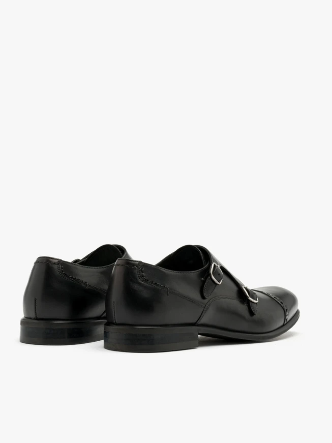 Schwarze Herren-Halbstiefel mit dekorativem Schaft