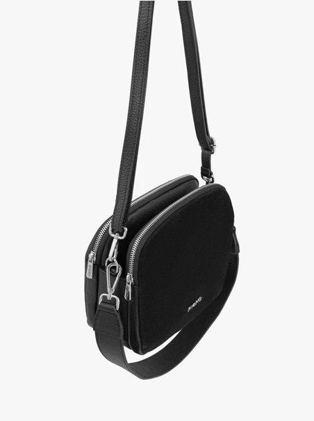 Small black leather &amp; suede handbag