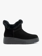 Schwarze Schneestiefel mit Fell