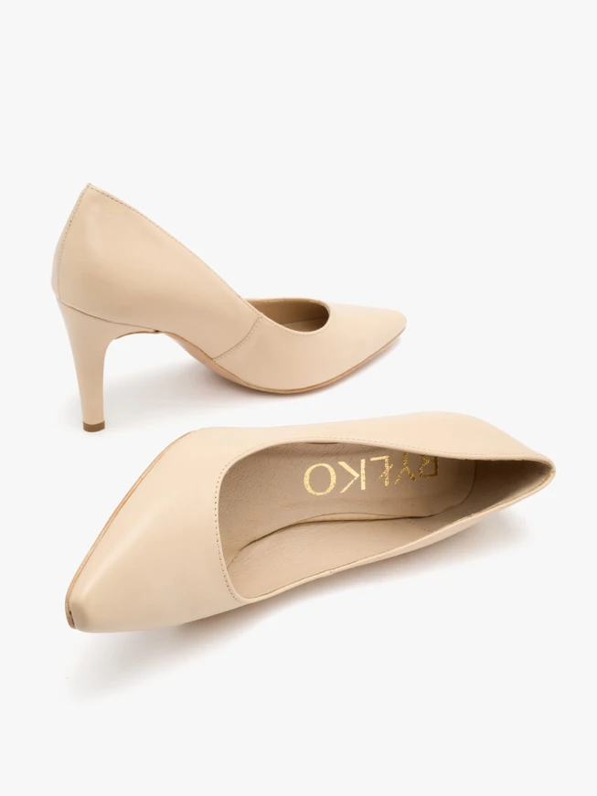 Beigefarbene Stiletto-Pumps