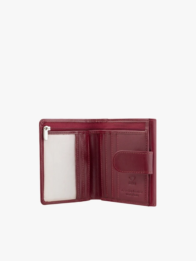 Portemonnaie aus kastanienbraunem Leder