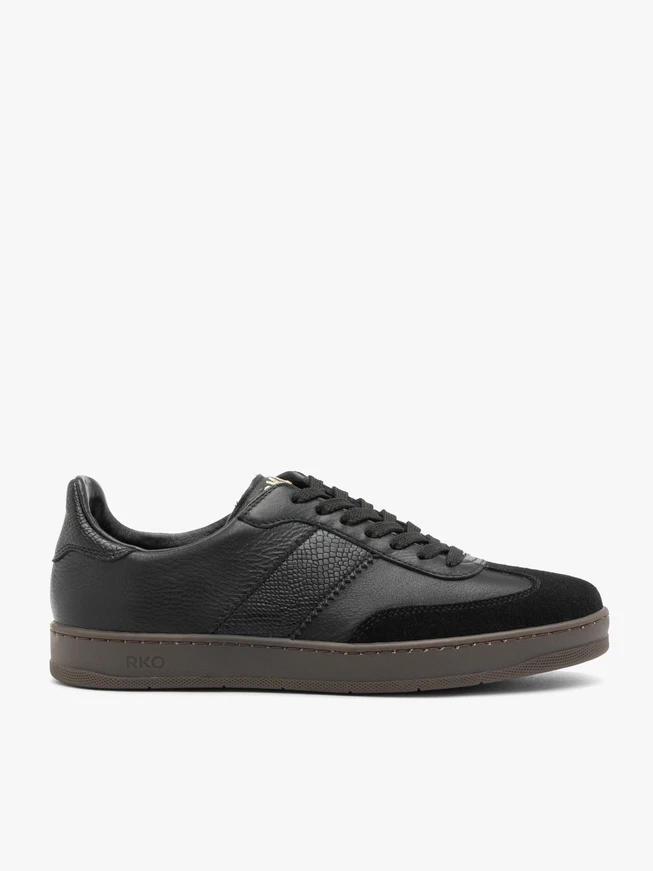 Schwarze Sportschuhe aus gebondetem Leder