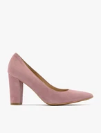 Pink block-heel pumps