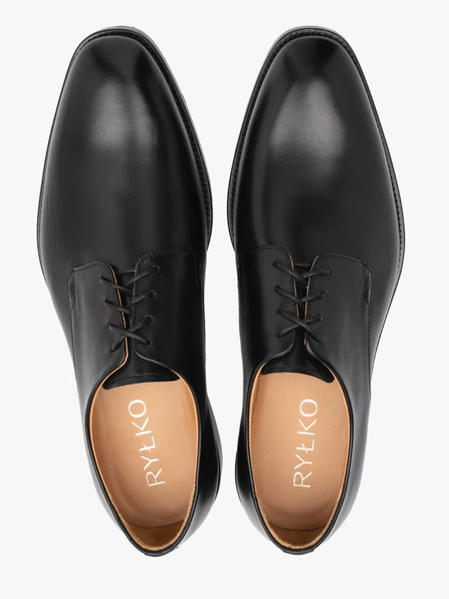 Elegante schwarze Premium-Schnürhalbschuhe