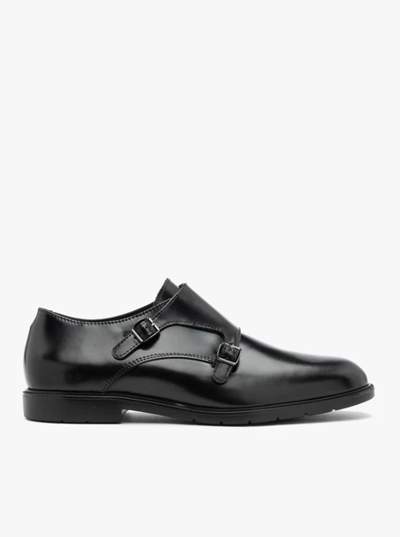 Elegant black monk shoes