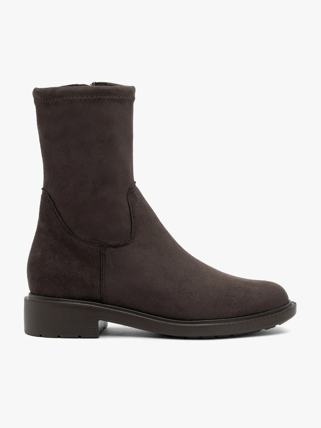 Brauner höherer Stiefel mit elastischem Schaft