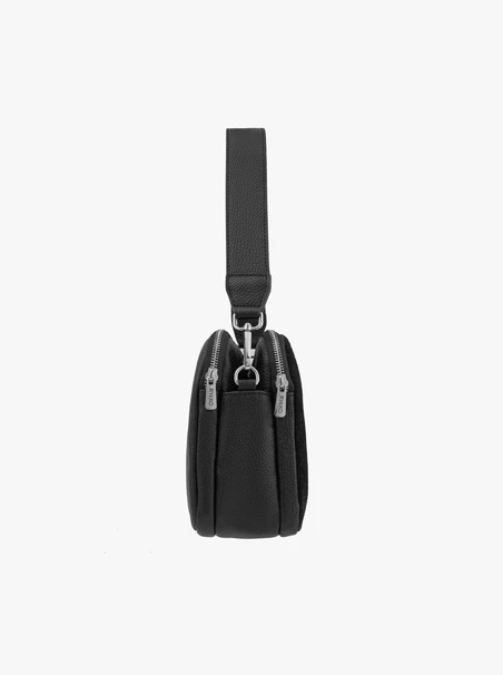 Small black leather &amp; suede handbag