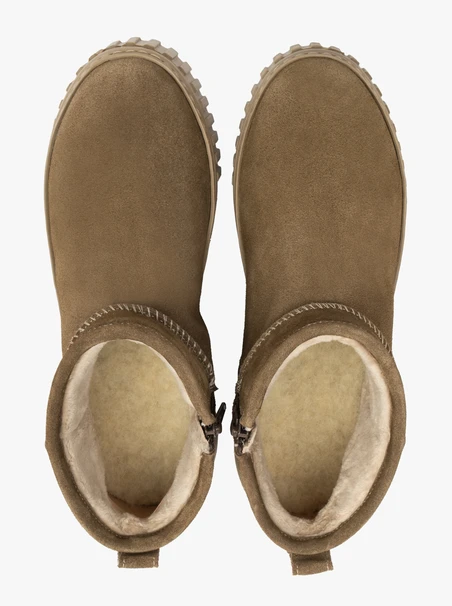 Kurze olivgrüne Schneestiefel