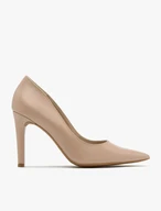Beigefarbene hochhackige Pumps