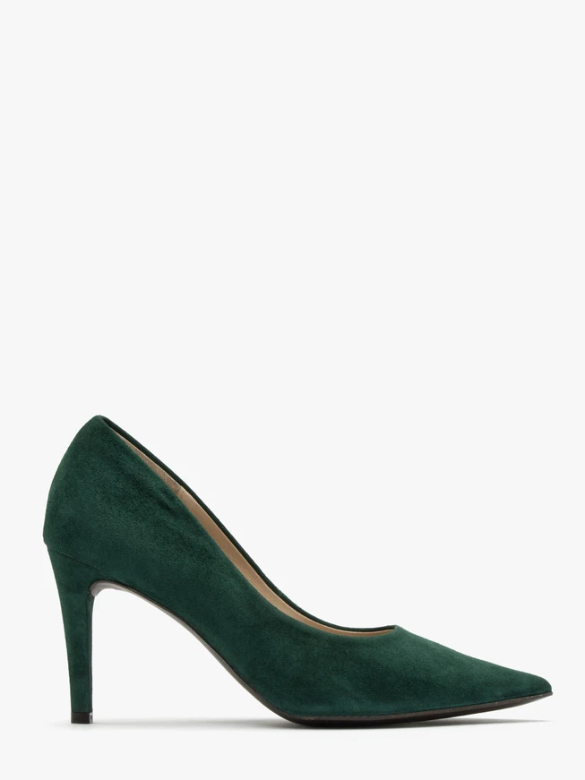 Dunkelgrüne Stiletto-Pumps