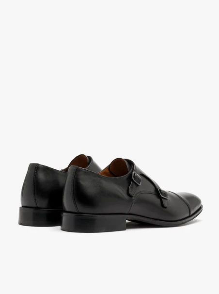 Black men’s monk strap shoes