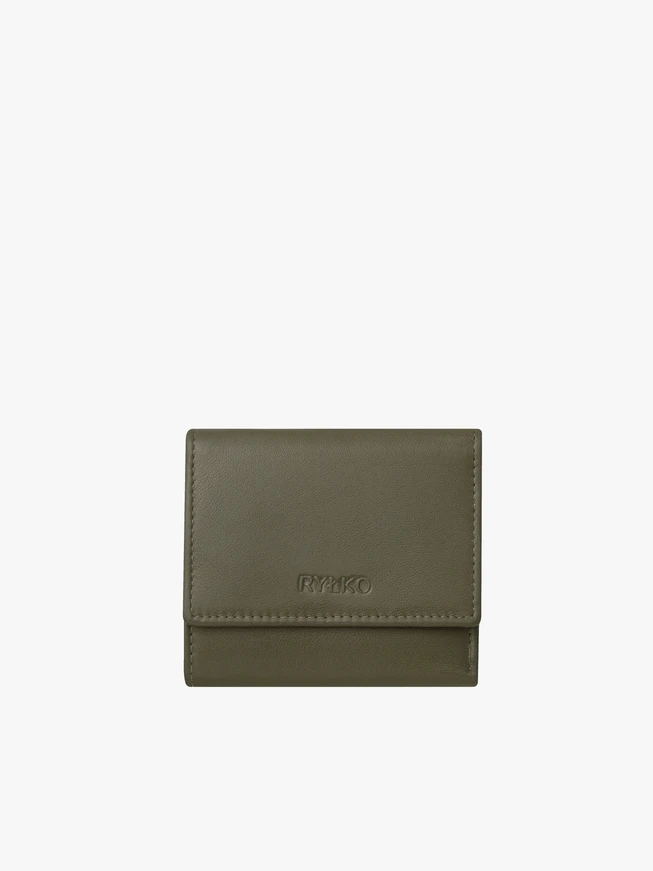 Brieftasche aus Leder, oliv