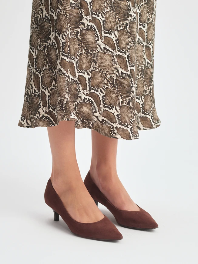 Damen Schokolade Entenschwanz Pumps
