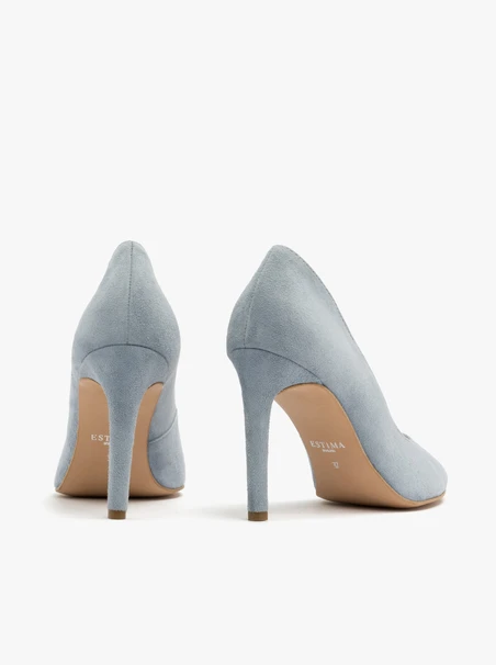 Blue high-heel pumps