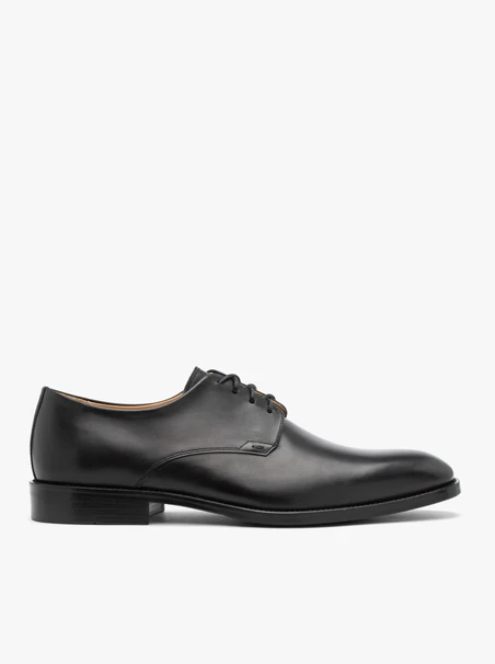 Black elegant men's lace-up shoes premium