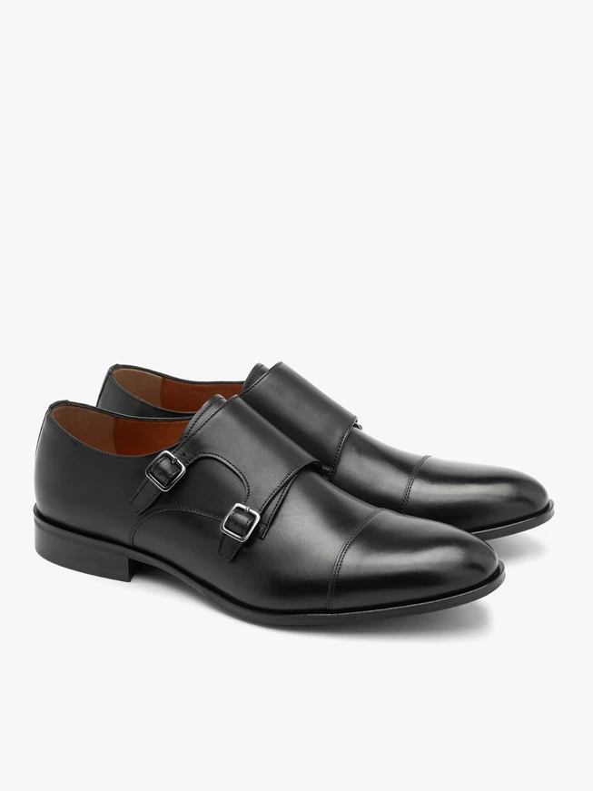 Black men’s monk strap shoes