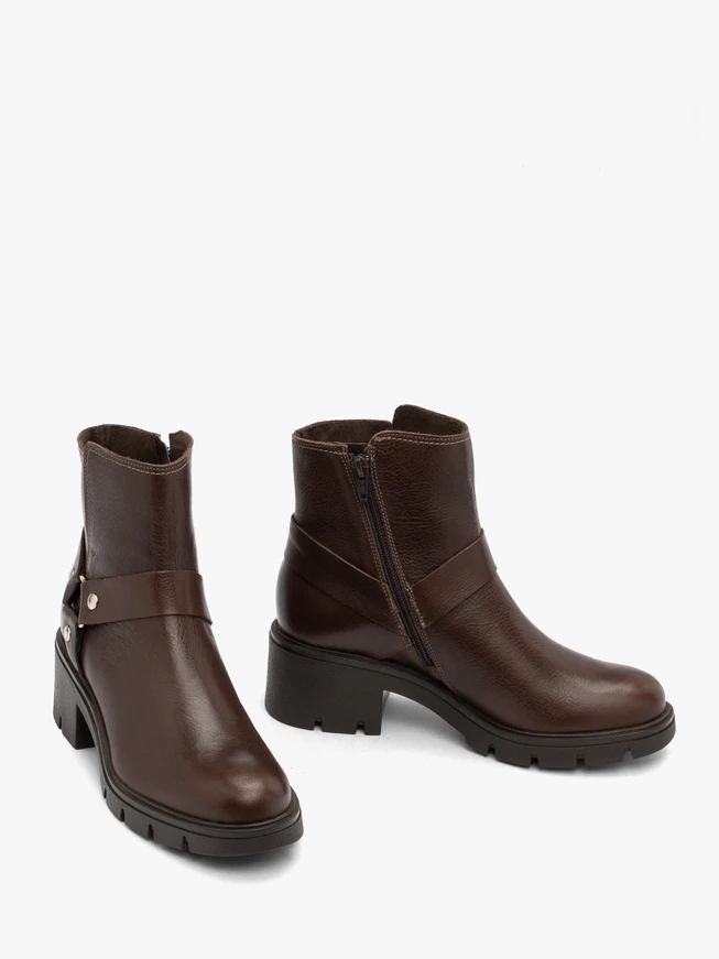 Ciemnobrązowe botki biker boots