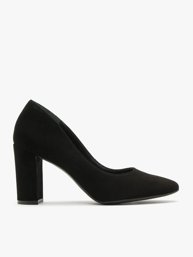 Black block-heel pumps