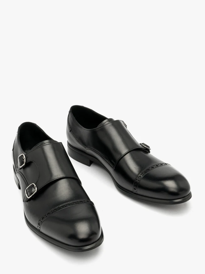 Schwarze Herren-Halbstiefel mit dekorativem Schaft
