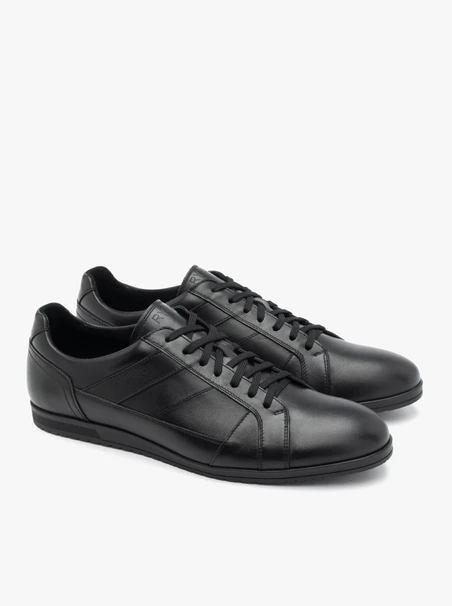 Black casual lace-up shoes