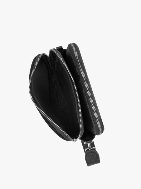 Small black leather &amp; suede handbag