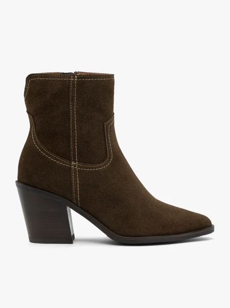 Grüne Veloursstiefel mit Stilettoabsatz