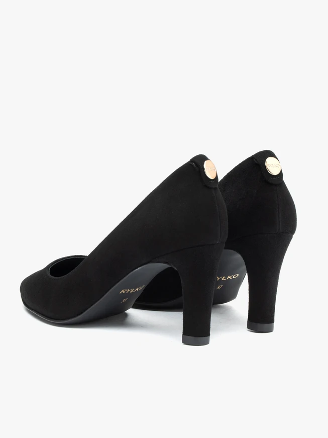 Schwarze Velours-Pumps