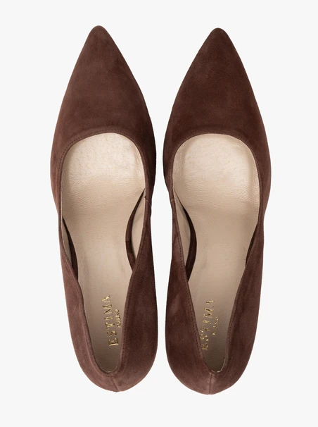 Braune hohe Stiletto-Pumps