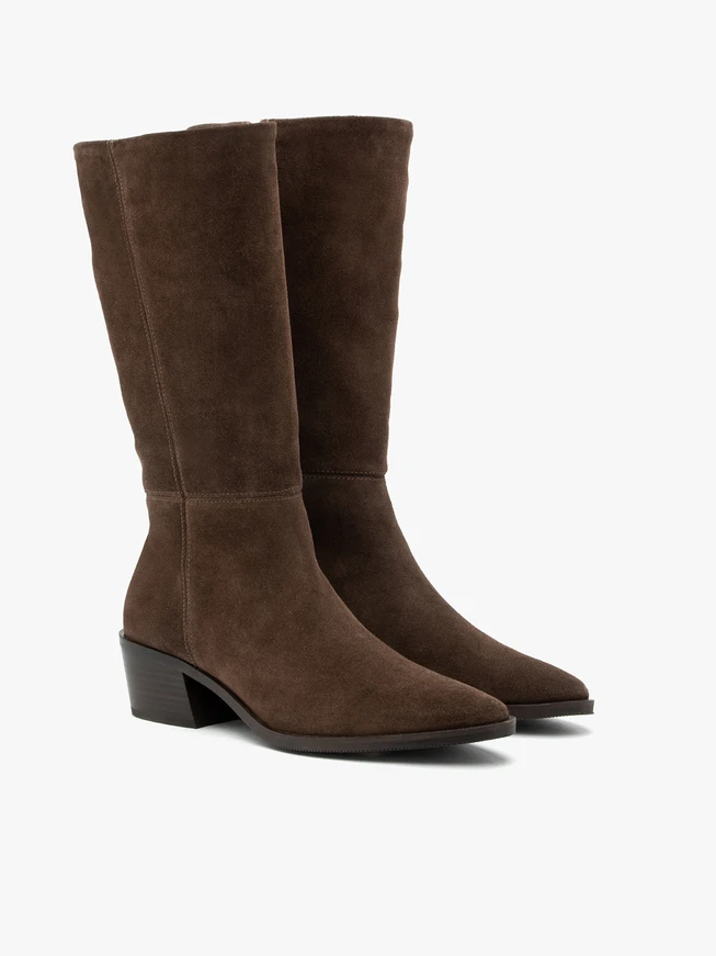 Dunkelbraune Stiletto-Stiefel