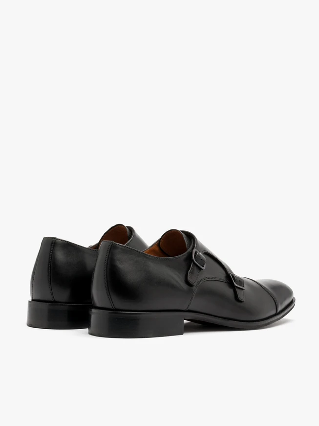 Black men’s monk strap shoes