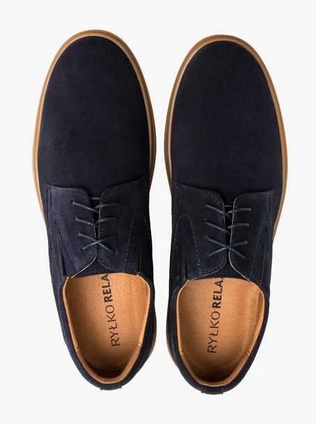 Halbschuhe aus marineblauem Velours für Männer