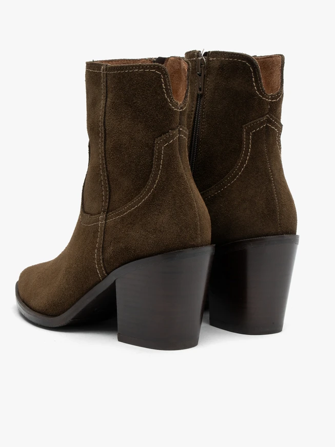 Grüne Veloursstiefel mit Stilettoabsatz
