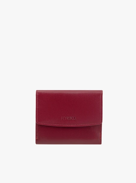 Bordowy portfel ze skóry licowej