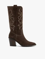 Braune genähte Cowboystiefel