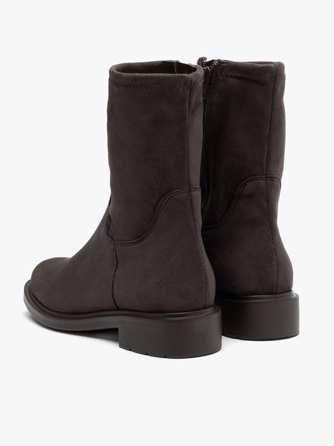 Brauner höherer Stiefel mit elastischem Schaft
