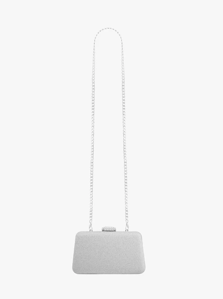 Silberne Clutch-Tasche