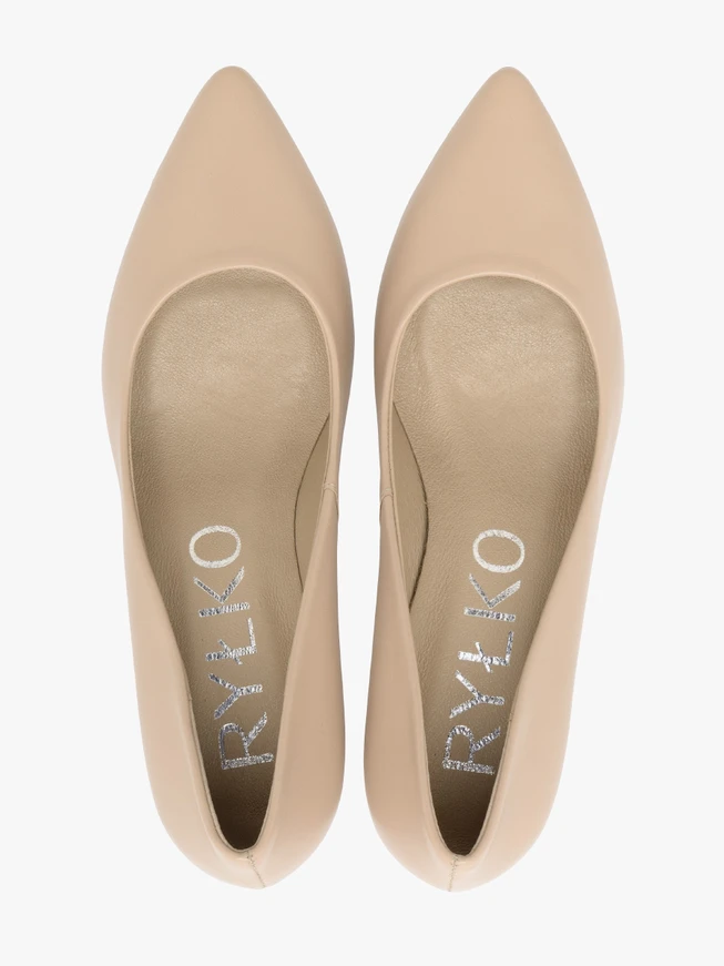Beigefarbene Pumps mit Stilettoabsatz