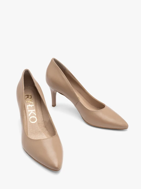Klassische beige Stiletto-Pumps