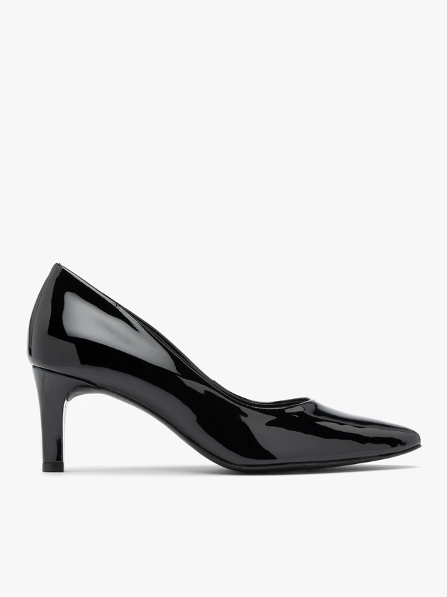 Schwarz lackierte Stiletto-Pumps