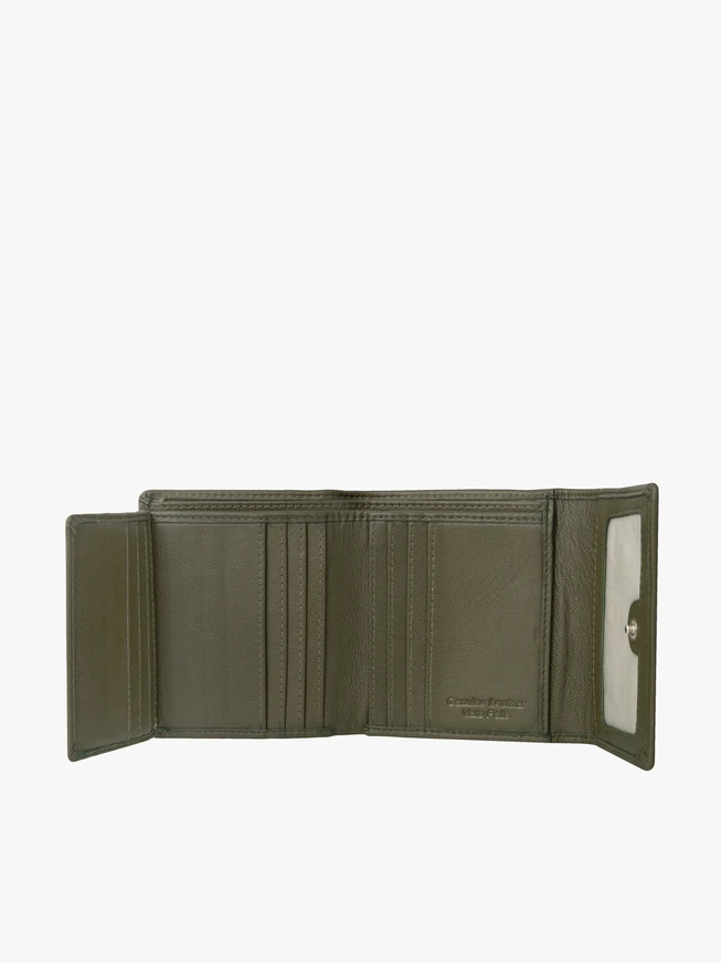 Brieftasche aus Leder, oliv