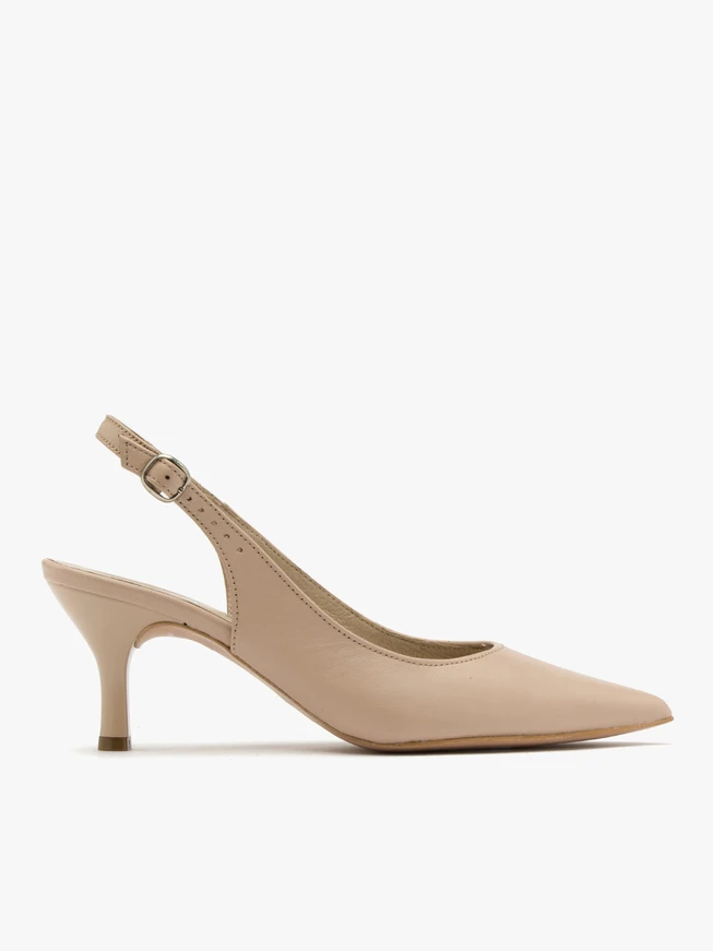 Beige slingback pumps