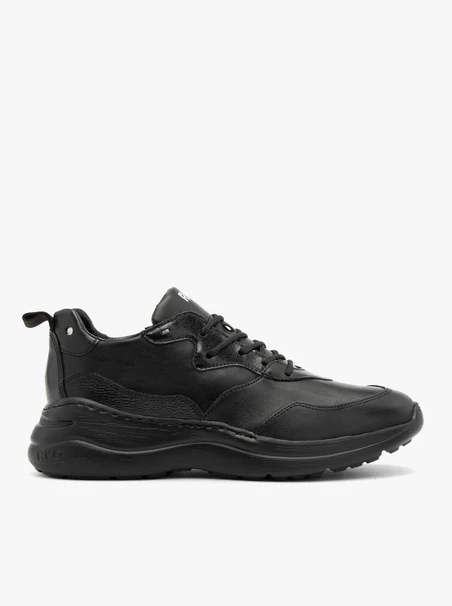 Czarne sneakersy ze skóry licowej