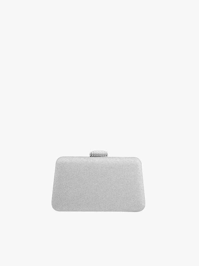 Silberne Clutch-Tasche