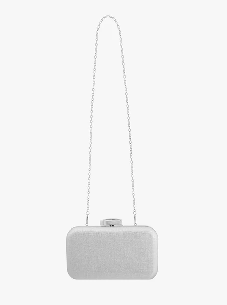 Elegant silver clutch bag