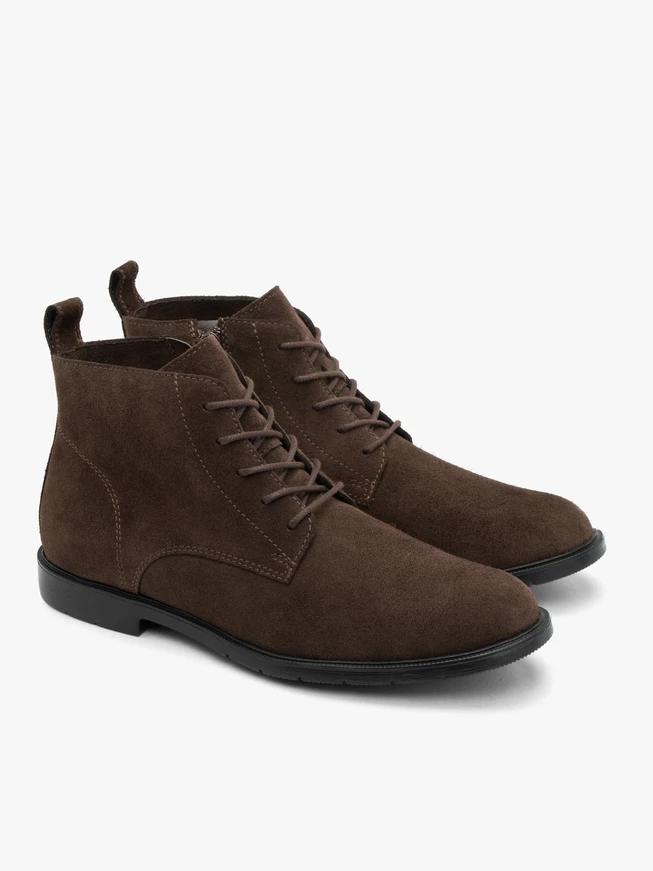 Dunkelbraune Velourslederstiefel