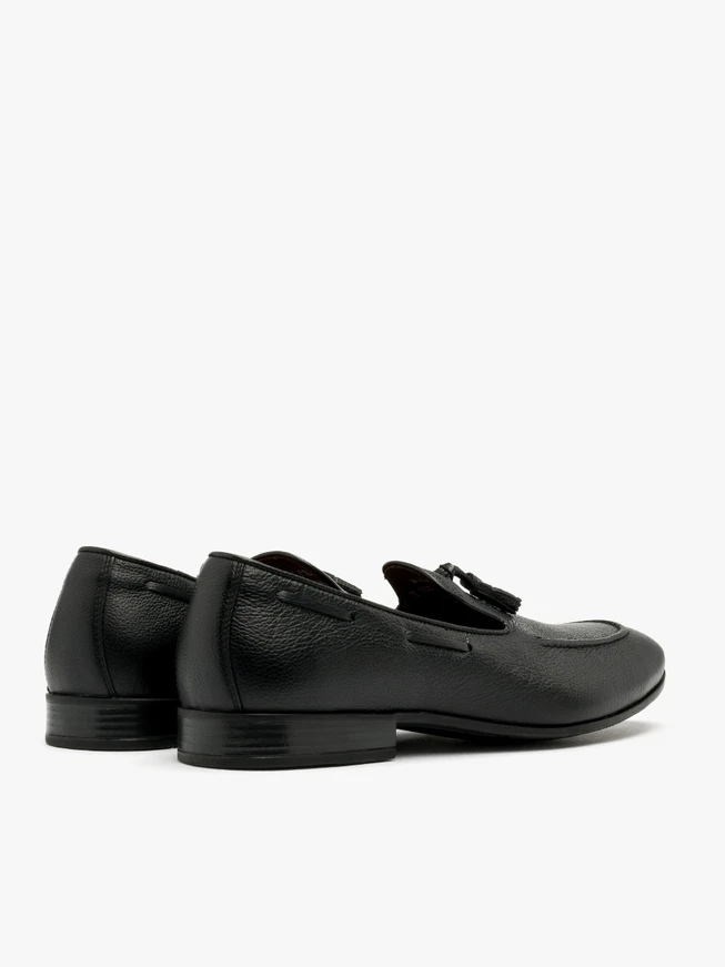 Schwarze Herren Mokassins mit Quaste