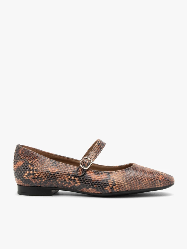 Damen-Ballerinas in Schlangenhaut-Optik