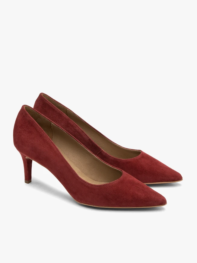 Kastanienbraune Damen-Pumps mit Absatz