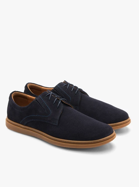 Halbschuhe aus marineblauem Velours für Männer